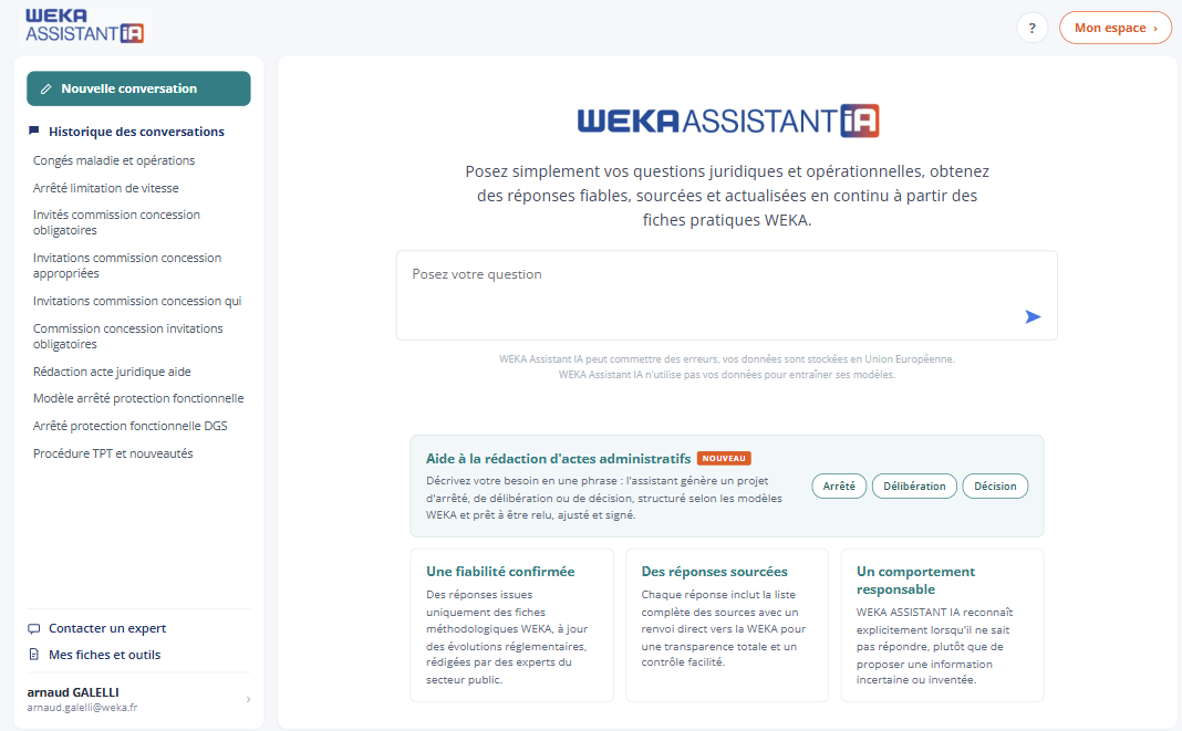 Interface WEKA Assistant IA